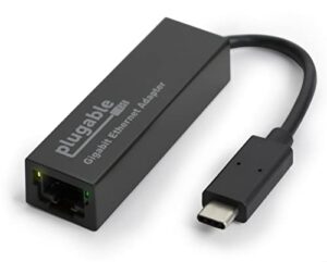 plugable usb c ethernet adapter, fast and reliable gigabit connection, compatible with windows 11, 10, 8.1, 7, linux, chrome os, dell xps, hp, lenovo