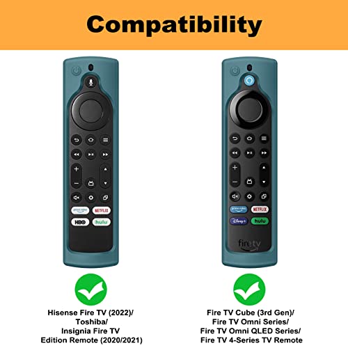 Fintie Silicone Case for Amazon Hisense/Toshiba/Insignia/Pioneer/Fire TV 4-Series/Fire TV Omni (QLED) Series TV Remote - [Anti Slip] Shockproof Cover for Fire TV Alexa Voice Remote, Dark Cyan