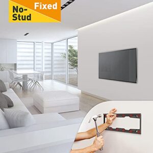 Barkan TV Wall Mount, 19 - 65 inch Fixed, Drywall No Stud No Drill Screen Bracket, Holds up to 71lbs, Auto Lock Patented, 5 Year Warranty , Fits LED OLED LCD, Including 6 ft 4K HDMI Cable Black