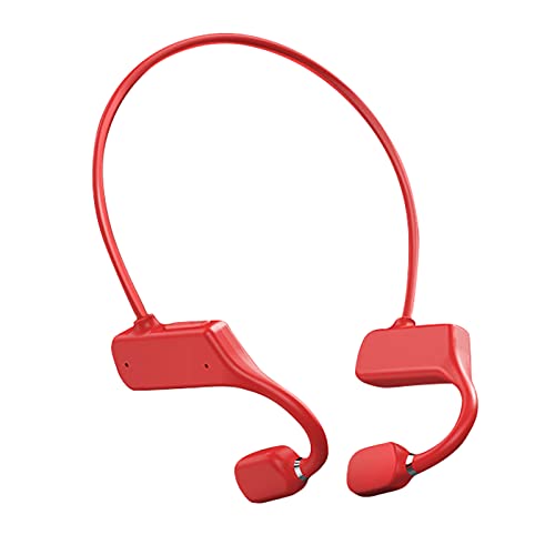 ZTGD Wireless Bluetooth Bone Conduction Headphones Ear Hook Bluetooth-Compatible 5.1 Earphone IPX5 Waterproof Wireless Headphone for Sports Red