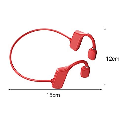 ZTGD Wireless Bluetooth Bone Conduction Headphones Ear Hook Bluetooth-Compatible 5.1 Earphone IPX5 Waterproof Wireless Headphone for Sports Red