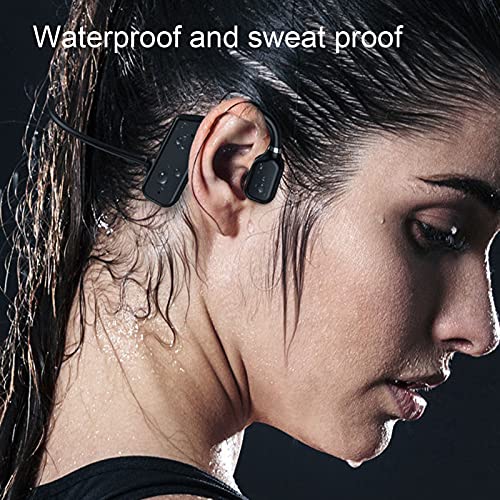 ZTGD Wireless Bluetooth Bone Conduction Headphones Ear Hook Bluetooth-Compatible 5.1 Earphone IPX5 Waterproof Wireless Headphone for Sports Red