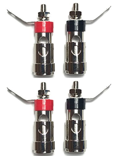 CESS Amplifier Terminal Connector Binding Post Push Quick Type -Binding Post Spring Loaded Press Subwoofer Basket Terminal (4 Pack)