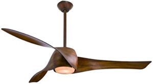 minka aire f803dl-dk artemis – smart ceiling fan with light kit in transitional style – 15.5 inches tall by 58 inches wide, finish color: distressed koa, blade color: distressed koa