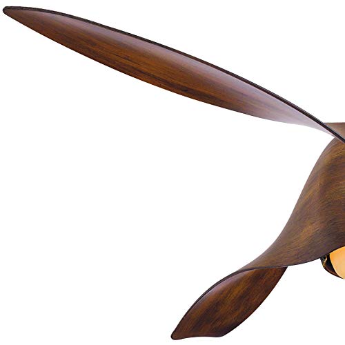 Minka Aire F803DL-DK Artemis - Smart Ceiling Fan with Light Kit in Transitional Style - 15.5 inches tall by 58 inches wide, Finish Color: Distressed Koa, Blade Color: Distressed Koa