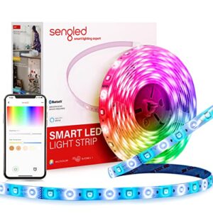 sengled smart bluetooth mesh led multicolor light strip, 5m (16.4ft), works with amazon echo and alexa, high brightness with 16 million colors, rgbw, 450 lumens/meter (b1g-g8ex)