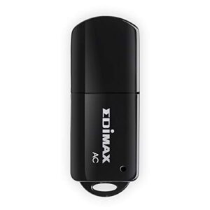Edimax Wi-Fi 5 802.11ac Mini AC600 Dual-Band (2.4Ghz / 5Ghz) Adapter For PC USB Adapter Dongle, Win11 Plug-n-Play, Mac OS, Linux, EW-7811UTC