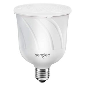 sengled pulse dimmable led light bulb with a built-in wireless bluetooth jbl speaker, satellite bulb, pearl white