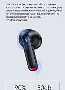 Wireless Earbuds Bluetooth 5.2Chip Bluetooth Earphones Earbud Noise Cancellation Sports Headphones with Charging Case Bluetooth Headphone Earbuds Gaming Ear Pods for Running 28hrs of Play Time (Black)