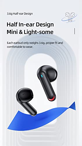 Wireless Earbuds Bluetooth 5.2Chip Bluetooth Earphones Earbud Noise Cancellation Sports Headphones with Charging Case Bluetooth Headphone Earbuds Gaming Ear Pods for Running 28hrs of Play Time (Black)