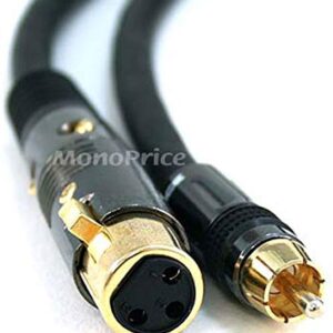 Monoprice 104784 3' Premier Series XLR Female to RCA Male 16AWG Cable