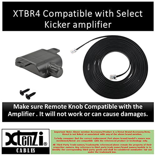 Xtenzi Amplifier Replacement Bass Knob Control Remote XTBR4 Compatible with Select Kicker IX, ZX, DX, ZXM Amplifier