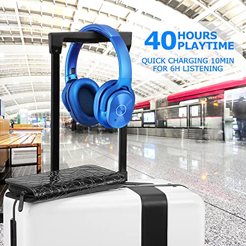 2 Items,1 Rose Zihnic Active Noise Cancelling Headphones Bundle with 1 Blue Zihnic Bluetooth Wireless Headset