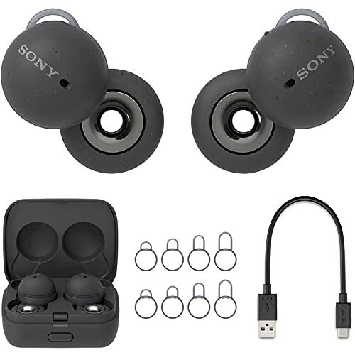 Sony WFL900/H LinkBuds Truly Wireless Earbuds Headphones w/Alexa Built-in (Gray) Bundle with Tech Smart USA Audio Entertainment Essentials Bundle and 1 YR CPS Enhanced Protection Pack