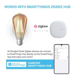 Sengled Zigbee Edison Bulb, Smart Hub Required, Work with SmartThings and Echo with Built-in Hub, Dimmable Filament ST19 LED Smart Vintage Edison Bulb, Voice Activated with Alexa, 2000K/60W Eqv. 2PK