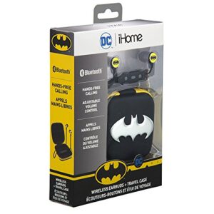 eKids Batman Bluetooth Wireless Earbuds and Travel Case with Hands Free Calling and Adjustable Volume Control