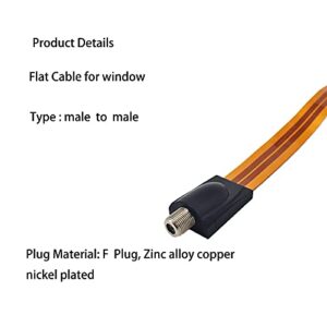 Flat Coaxial RG6 F Type Jumper Cable for Windows and Doors Coax Cable Compatible with TV Antenna 1 Pack