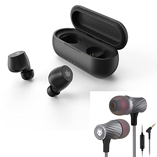 MINDBEAST Super Bass Earbuds Noise Cancelling Wireless and Wired Set, Prime, Amazing Sound Effects