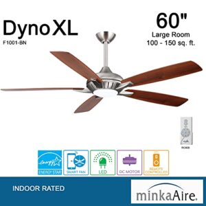 Minka Aire F1001-BN Dyno XL 60" Ceiling Fan with LED Light & Remote, Brushed Nickel