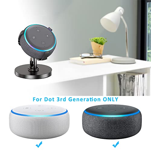 Stand for Echo Dot 3rd Generation, 360° Adjustable Table Holder, Space-Saving Dot Accessories with Cable Management, Non Muffled Sound Original Outlet Bracket Mount for Smart Home Speaker