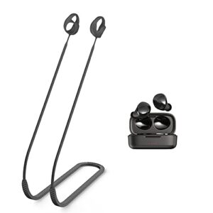smaate anti-lost strap compatible with iluv tb100 earbuds, soft silicone cord for sports, black