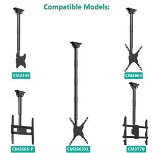 WALI 14.37 Inch Single Extended Mounting Pole Heavy Duty for WALI TV Ceiling Mount (ESP01), Black