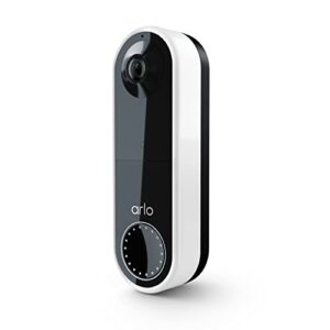 arlo essential video doorbell – hd video, 180° view, night vision, 2 way audio, direct to wi-fi no hub needed, wire free or wired, white – avd2001