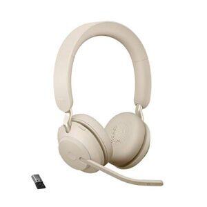 jabra evolve2 65 usb-a uc stereo – beige wireless headset/music headphones