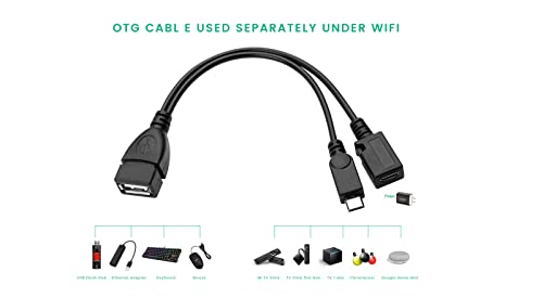 OTG Cable for TV Stick 4K Lite, Max, Cube, with Ethernet Adapter, USB HUB to Add Memory Storage and Bluetooth