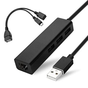 otg cable for tv stick 4k lite, max, cube, with ethernet adapter, usb hub to add memory storage and bluetooth