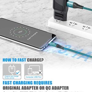 sweguard USB C Cable 3.1A Fast Charging [2-Pack,3.3ft+3.3ft], USB-A to USB-C Charger Nylon Braided Cord for Samsung Galaxy S22 S21 S20 S10 S9 S8 Plus/FE Note 20 10 9 8, A71 A51 A32,LG,Moto,PS5-Green