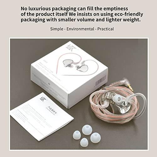 KZ HiFi in Ear Earphones for Music Lover,KZ EDC X Dynamic Driver IEM Earbuds Headphone, Budget Headsets for Gaming and Sports (Transparent Gray, Without Mic)