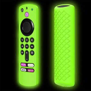 Green Case Replacement for TV Stick (3rd Generation) / 4K Max 2021 New Voice Remote, Silicone Protective Skin Sleeve Glow in Dark - LEFXMOPHY