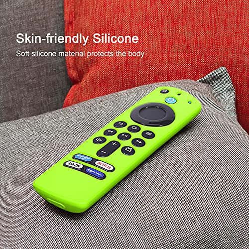 Green Case Replacement for TV Stick (3rd Generation) / 4K Max 2021 New Voice Remote, Silicone Protective Skin Sleeve Glow in Dark - LEFXMOPHY