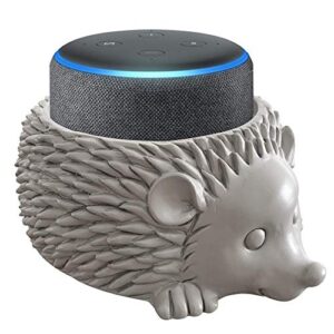dekodots smart speaker table stand (hedgehog) – decorative holder for amazon echo dot or google home mini – portable design, no sound or microphone interference – durable poly-resin