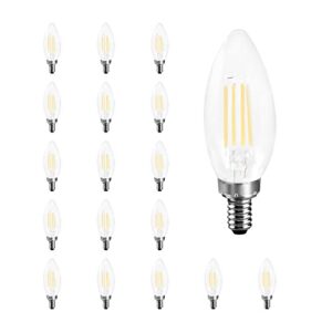 ledvance sylvania eco led b10 light bulb, 60w equivalent, efficient 3.5w, 450 lumens, 2700k, non-dimmable, clear, soft white – 18 pack (41265)