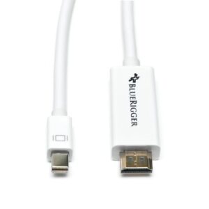 BlueRigger Mini DisplayPort to HDMI Female Adaptor Cable ((Mini DP/Thunderbolt to HDMI Cable) - Compatibe with MacBook Pro/Air - with HD Audio