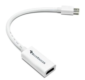 bluerigger mini displayport to hdmi female adaptor cable ((mini dp/thunderbolt to hdmi cable) – compatibe with macbook pro/air – with hd audio