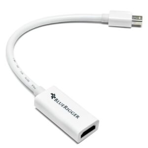 BlueRigger Mini DisplayPort to HDMI Female Adaptor Cable ((Mini DP/Thunderbolt to HDMI Cable) - Compatibe with MacBook Pro/Air - with HD Audio