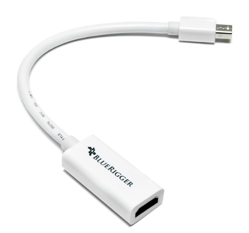 BlueRigger Mini DisplayPort to HDMI Female Adaptor Cable ((Mini DP/Thunderbolt to HDMI Cable) - Compatibe with MacBook Pro/Air - with HD Audio