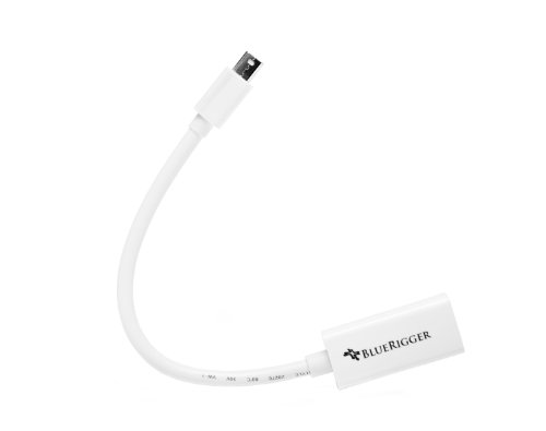 BlueRigger Mini DisplayPort to HDMI Female Adaptor Cable ((Mini DP/Thunderbolt to HDMI Cable) - Compatibe with MacBook Pro/Air - with HD Audio