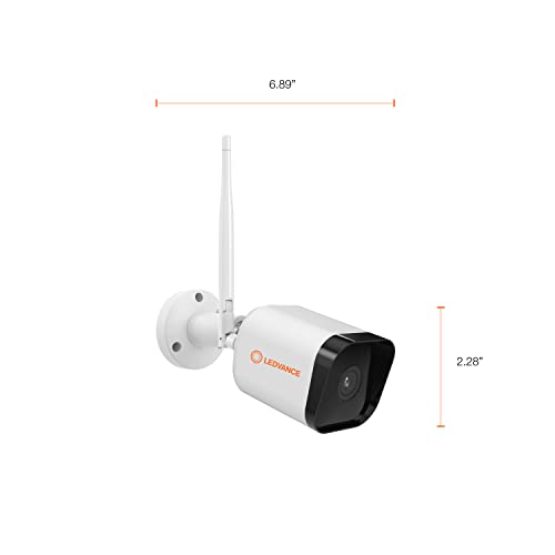 LEDVANCE WiFi Smart Outdoor Camera, HD Video, Motion and Sound Detection, Compatible with Alexa and Google, Weatherproof, White - 1 Pack (75830)
