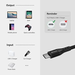 Weduda 60W USB C to USB C Cable 6ft, Soft Silicone USB 2.0 Type C Fast Charging Cable for MacBook Pro 2020, iPad Air 5, iPad Mini 6, Samsung Galaxy S21/Note 10, Huawei, Switch, PS5, Pixel, LG (Black)