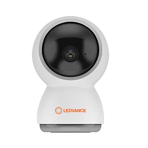 LEDVANCE WiFi Smart Indoor Pan & Tilt Auto-Tracking Camera, HD Video, 2-Way Audio, Motion/Sound Detection, Night Vision, Compatible with Alexa and Google - 1 Pack (75834)