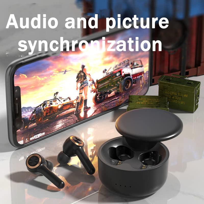 Loluka Bluetooth Headphone True Wireless with Charging Case Earbud Bluetooth Earbuds Stereo Bass Pink Earbuds 5.0 Bluetooth for Music