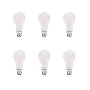 ledvance sylvania led truwave natural series 3-way a21 light bulb, 40/60/100w equivalent efficient 6.5/9/13w, medium base, frosted, 2700k, soft white – 6 pack (41352)