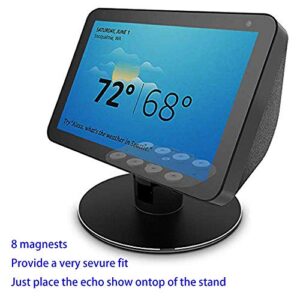 Echo Show 8 Adjustable Stand, Eight Rare-Earth Magnets on The top Stand for Amazon Echo Show 8, Horizontal 360 Rotation Longitudinal Angle Change Base Black MC012-01