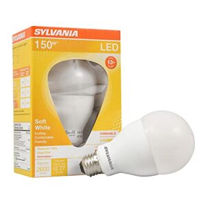 sylvania a21 led light bulb, 23w, 150w equivalent, dimmable, 2600 lumens, 2700k, soft white – 1 pack (79714)