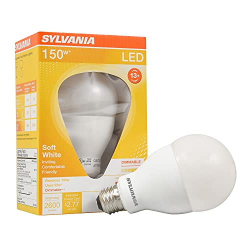 SYLVANIA A21 LED Light Bulb, 23W, 150W Equivalent, Dimmable, 2600 Lumens, 2700K, Soft White - 1 Pack (79714)