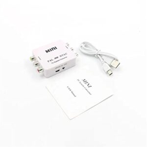 SAIZHUO PAL to NTSC Converter, Mini 1080P PAL NTSC Mutual Conversion PAL to NTSC/NTSC to PAL Converter, for TV, DVD Player/Recorders, VCR, etc